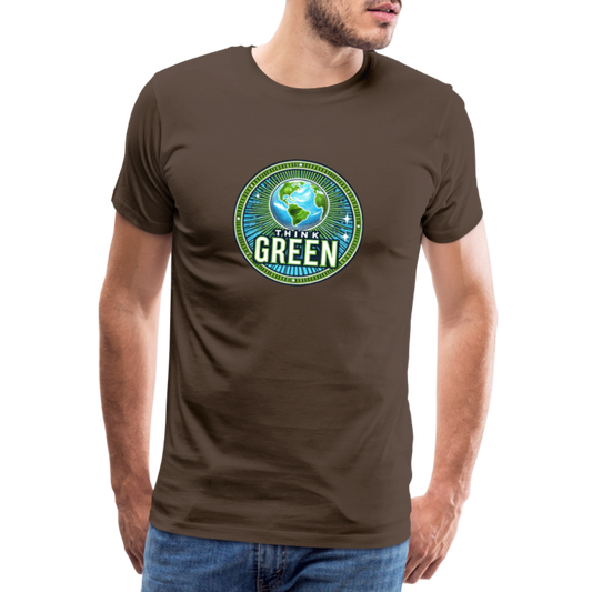 Mannen Premium T-Shirt Denk Groen! - noble brown